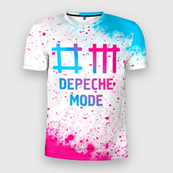 Футболка спортивная мужская Depeche Mode neon gradient style, цвет: 3D-принт