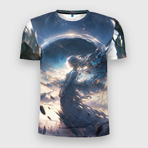 Мужская спорт-футболка Небесная девушка от нейросети / 3D-принт – фото 1