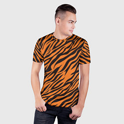 Футболка спортивная мужская Полоски тигра - tiger, цвет: 3D-принт — фото 2
