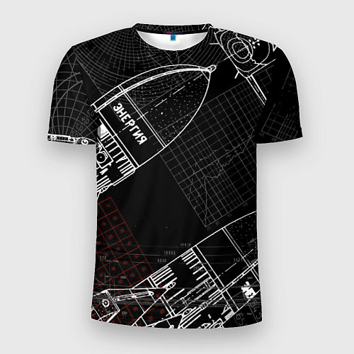 Мужская спорт-футболка Чертеж ракеты / 3D-принт – фото 1