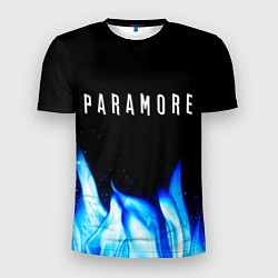 Мужская спорт-футболка Paramore blue fire