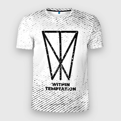 Мужская спорт-футболка Within Temptation с потертостями на светлом фоне / 3D-принт – фото 1