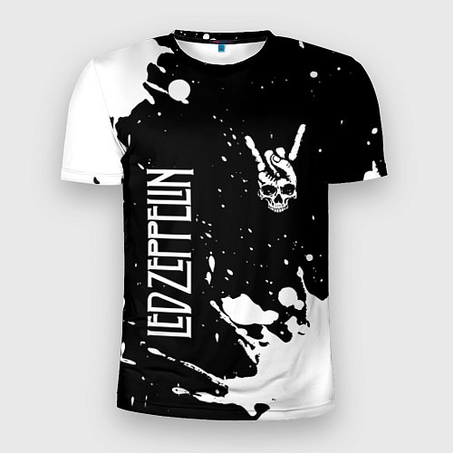 Мужская спорт-футболка Led Zeppelin и рок символ на темном фоне / 3D-принт – фото 1