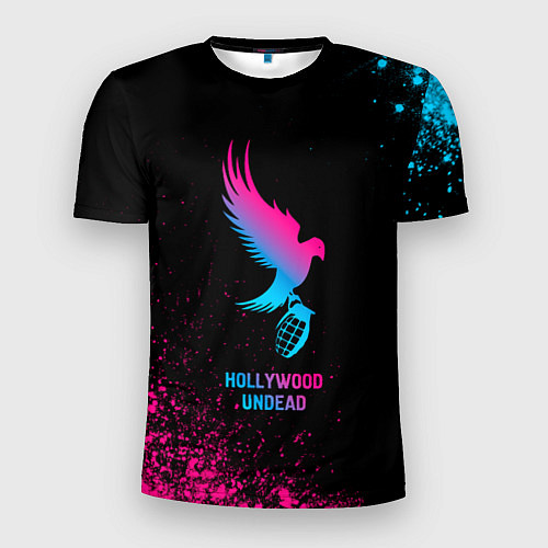 Мужская спорт-футболка Hollywood Undead - neon gradient / 3D-принт – фото 1