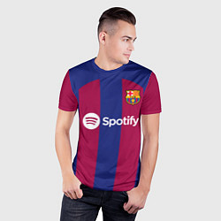Футболка спортивная мужская Педри Барселона форма 2324 домашняя, цвет: 3D-принт — фото 2