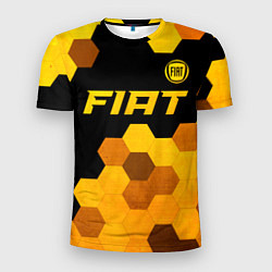 Мужская спорт-футболка Fiat - gold gradient: символ сверху