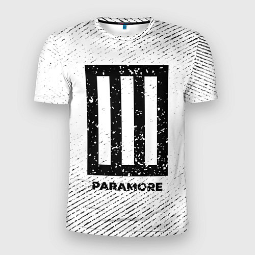 Мужская спорт-футболка Paramore с потертостями на светлом фоне / 3D-принт – фото 1