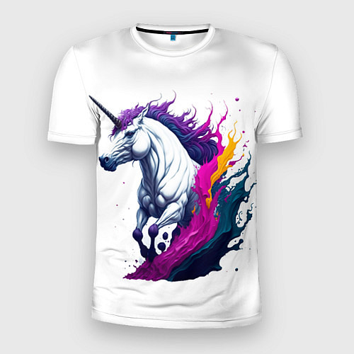 Мужская спорт-футболка Единорог в красках / 3D-принт – фото 1