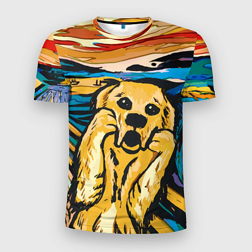 Мужская спорт-футболка Крик собаки / 3D-принт – фото 1