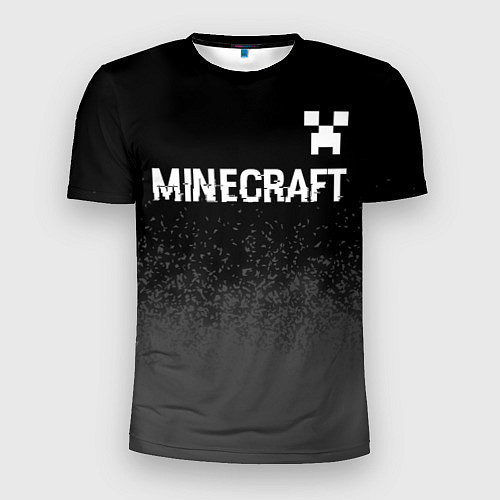 Мужская спорт-футболка Minecraft glitch на темном фоне: символ сверху / 3D-принт – фото 1