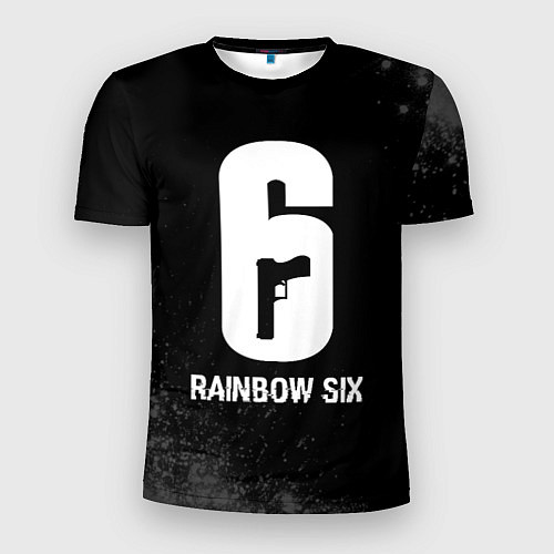 Мужская спорт-футболка Rainbow Six glitch на темном фоне / 3D-принт – фото 1