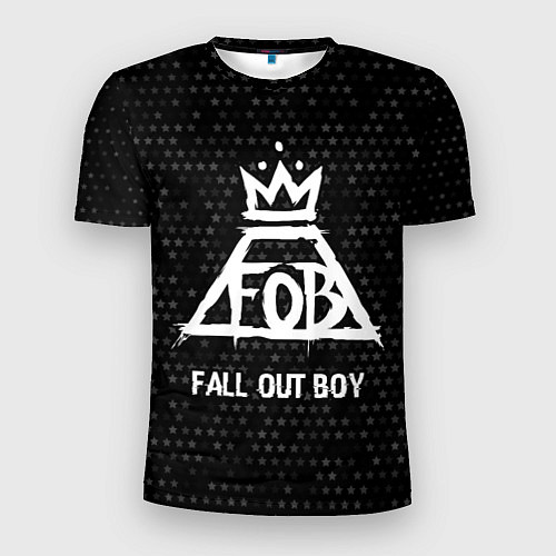 Мужская спорт-футболка Fall Out Boy glitch на темном фоне / 3D-принт – фото 1