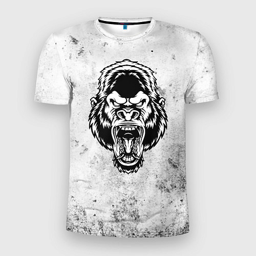 Мужская спорт-футболка Черно-белая разозленная горилла / 3D-принт – фото 1