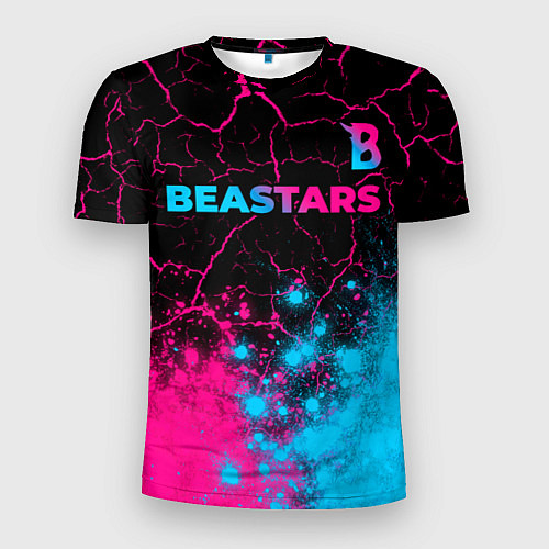 Мужская спорт-футболка Beastars - neon gradient: символ сверху / 3D-принт – фото 1