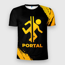 Мужская спорт-футболка Portal - gold gradient