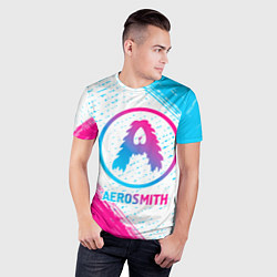 Футболка спортивная мужская Aerosmith neon gradient style, цвет: 3D-принт — фото 2