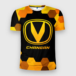 Мужская спорт-футболка Changan - gold gradient