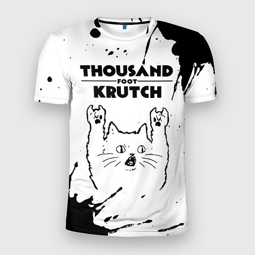 Мужская спорт-футболка Thousand Foot Krutch рок кот на светлом фоне / 3D-принт – фото 1