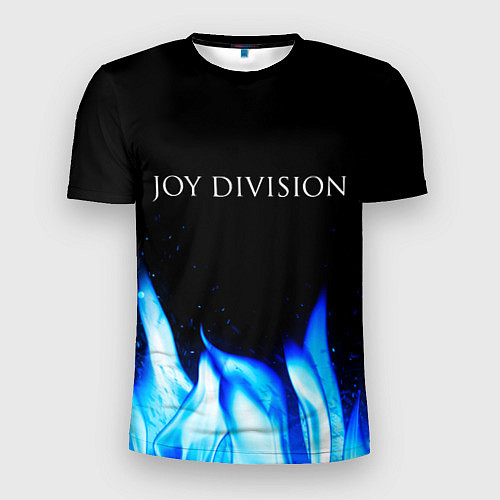 Мужская спорт-футболка Joy Division blue fire / 3D-принт – фото 1