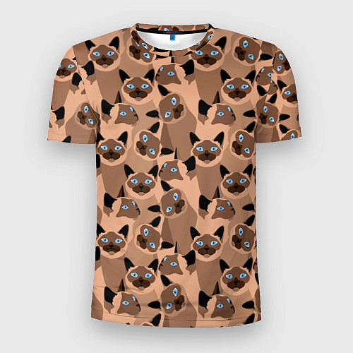 Мужская спорт-футболка Сиамские кошки с голубыми глазами / 3D-принт – фото 1