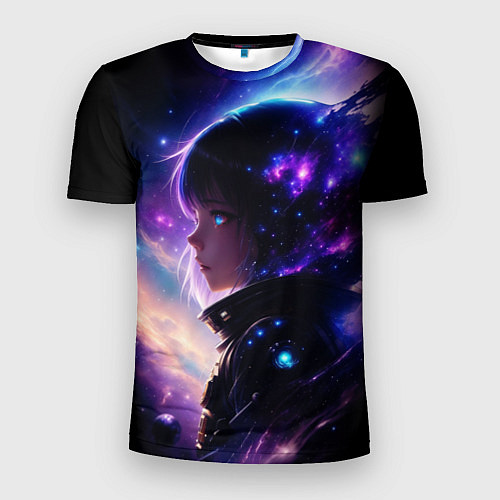 Мужская спорт-футболка Покорение космоса - девушка / 3D-принт – фото 1