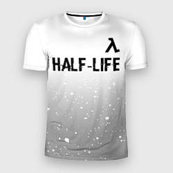 Мужская спорт-футболка Half-Life glitch на светлом фоне: символ сверху
