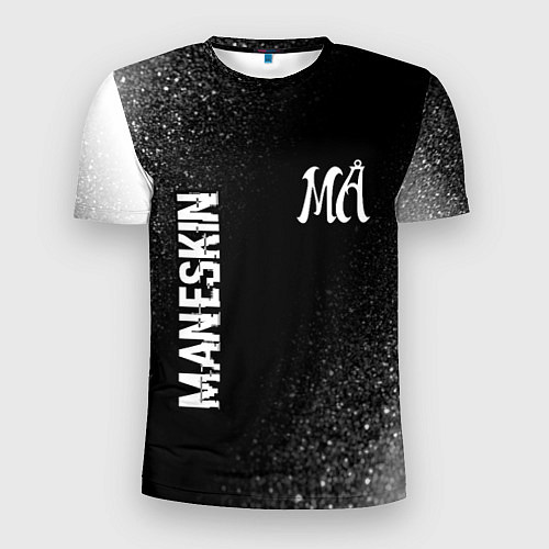 Мужская спорт-футболка Maneskin glitch на темном фоне: надпись, символ / 3D-принт – фото 1