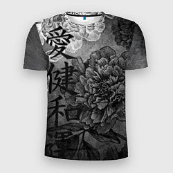 Мужская спорт-футболка Flowers - japanese art