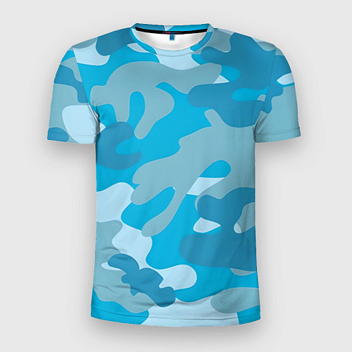 Мужская спорт-футболка Камуфляж военный синий / 3D-принт – фото 1