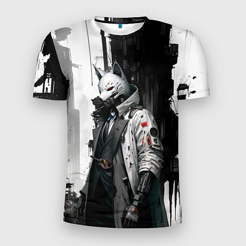 Мужская спорт-футболка Охотник в маске кицунэ / 3D-принт – фото 1
