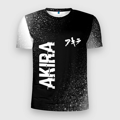 Мужская спорт-футболка Akira glitch на темном фоне: надпись, символ / 3D-принт – фото 1