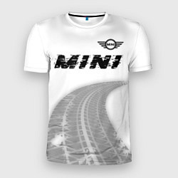 Мужская спорт-футболка Mini speed на светлом фоне со следами шин: символ