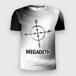 Мужская спорт-футболка Megadeth glitch на светлом фоне
