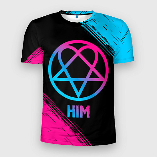Мужская спорт-футболка HIM - neon gradient / 3D-принт – фото 1