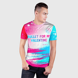 Футболка спортивная мужская Bullet For My Valentine neon gradient style: симво, цвет: 3D-принт — фото 2