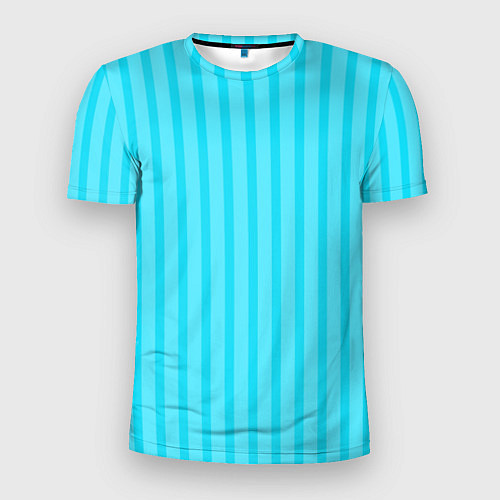 Мужская спорт-футболка Полосатый голубой / 3D-принт – фото 1