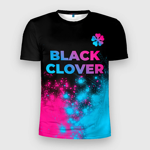 Мужская спорт-футболка Black Clover - neon gradient: символ сверху / 3D-принт – фото 1