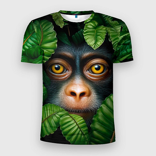 Мужская спорт-футболка Черная обезьянка / 3D-принт – фото 1