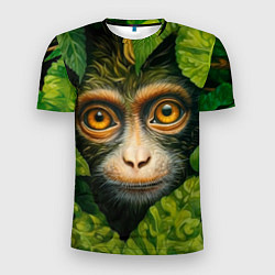 Мужская спорт-футболка Обезьянка в джунгли