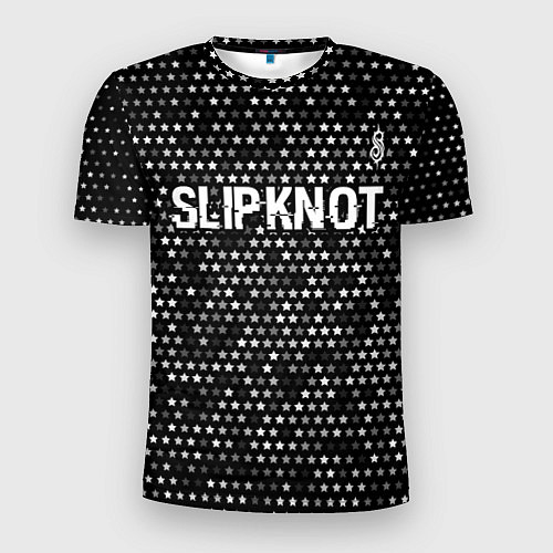 Мужская спорт-футболка Slipknot glitch на темном фоне: символ сверху / 3D-принт – фото 1