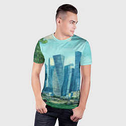 Футболка спортивная мужская Москва-сити Ван Гог, цвет: 3D-принт — фото 2