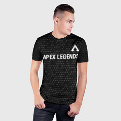 Футболка спортивная мужская Apex Legends glitch на темном фоне: символ сверху, цвет: 3D-принт — фото 2