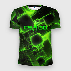Мужская спорт-футболка CS GO зеленые кислотные плиты
