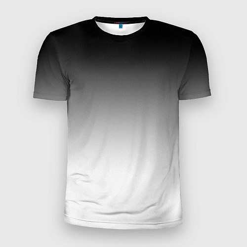 Мужская спорт-футболка Black and white gradient / 3D-принт – фото 1
