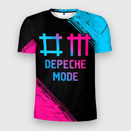 Мужская спорт-футболка Depeche Mode - neon gradient / 3D-принт – фото 1
