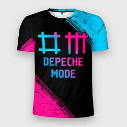 Футболка спортивная мужская Depeche Mode - neon gradient, цвет: 3D-принт