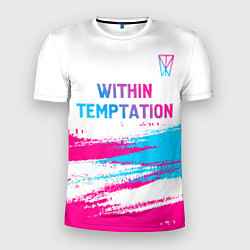 Мужская спорт-футболка Within Temptation neon gradient style: символ свер