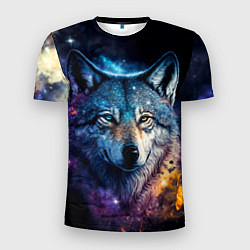 Мужская спорт-футболка Космический звездный волк