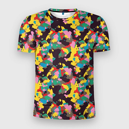Мужская спорт-футболка Модный красочный камуфляж / 3D-принт – фото 1