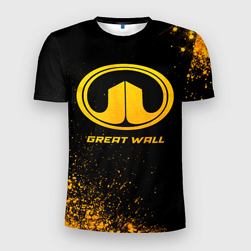 Мужская спорт-футболка Great Wall - gold gradient / 3D-принт – фото 1